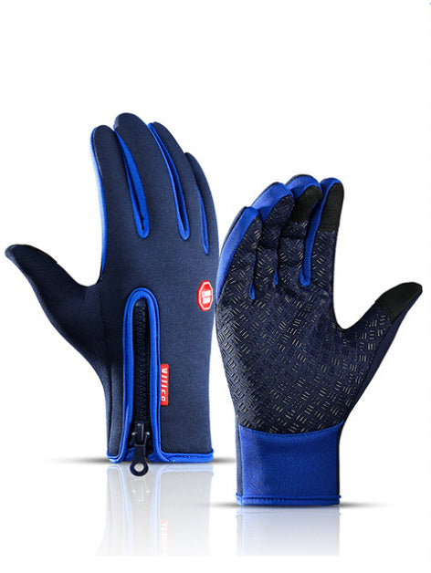 Water-Resistant Touchscreen Winter Gloves – Anti‑Slip Grip with Zipper