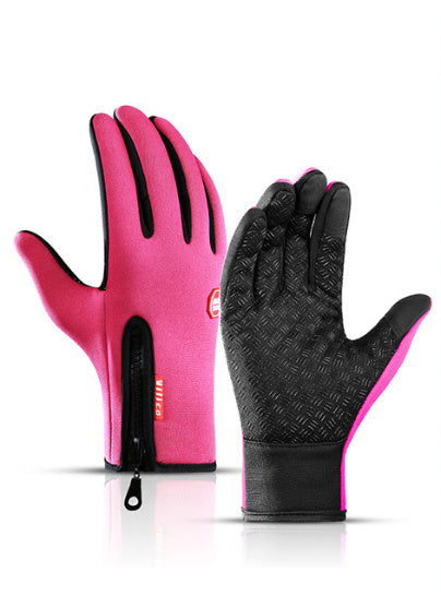 Water-Resistant Touchscreen Winter Gloves – Anti‑Slip Grip with Zipper