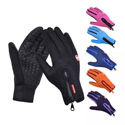 Water-Resistant Touchscreen Winter Gloves – Anti‑Slip Grip with Zipper