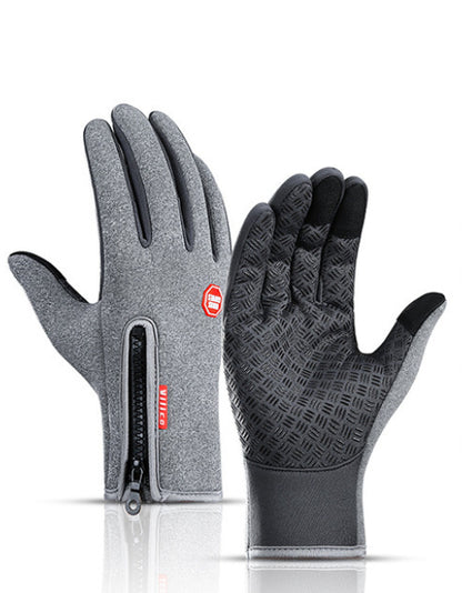 Water-Resistant Touchscreen Winter Gloves – Anti‑Slip Grip with Zipper