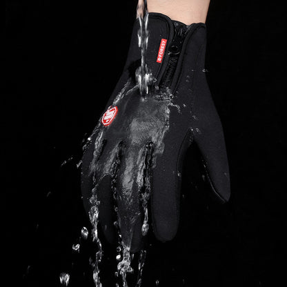 Water-Resistant Touchscreen Winter Gloves – Anti‑Slip Grip with Zipper