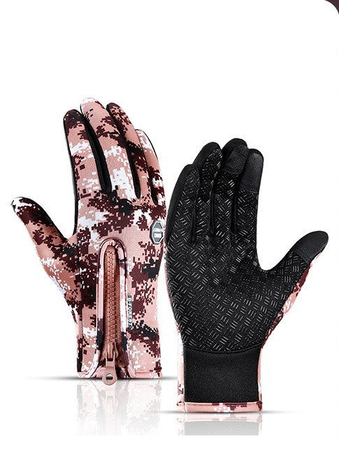Water-Resistant Touchscreen Winter Gloves – Anti‑Slip Grip with Zipper