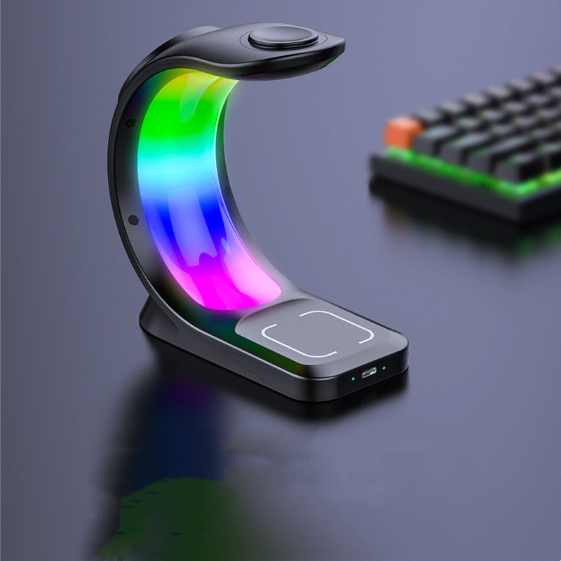 Multi-Device Wireless Charging Stand with Stylish RGB LED Lighting