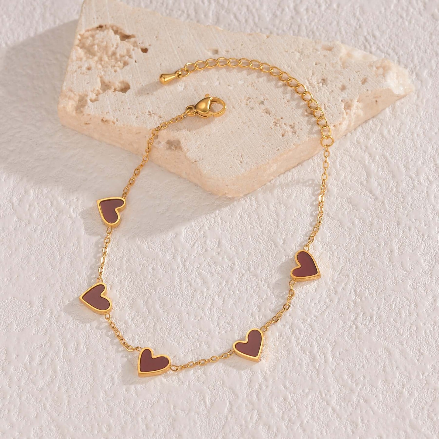 Ins Love Bracelet  Stainless Steel Dripping Heart Bracelet Fashion Valentine's Day Jewelry Gift